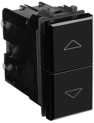 Выключатель жалюзи без фиксации модульный DKC Avanti 2-кл. 1 мод. черный квадрат картинка